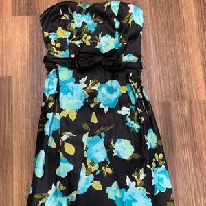 Strapless floral dress